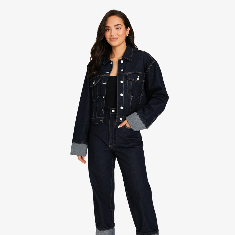 Levrae | Denim Jacket  Two-Piece Set