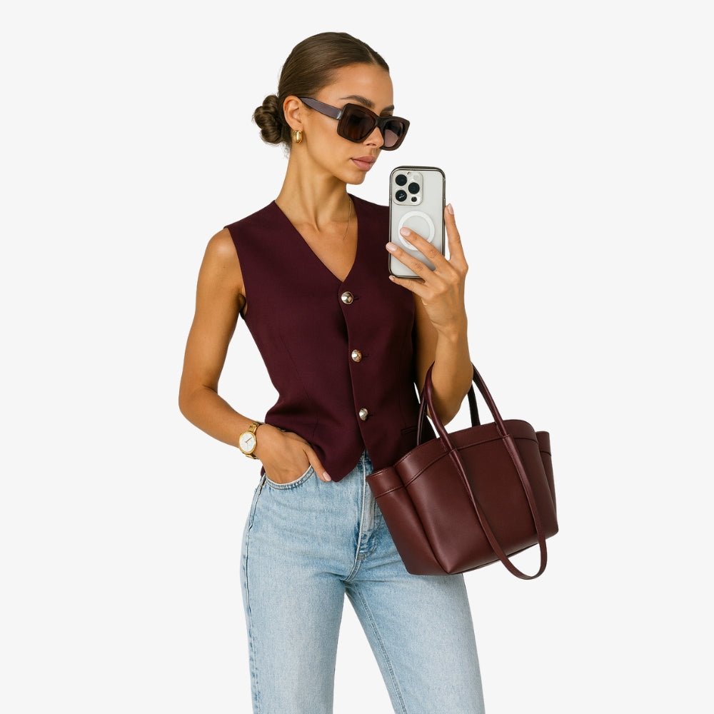 Levrae | Button-Front Knitted Vest