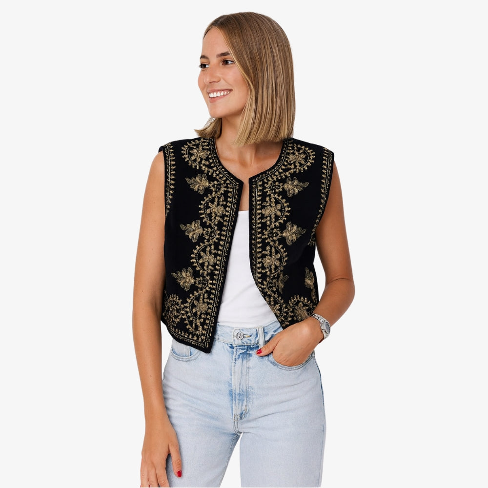 Levrae | Vintage Embroidered Open-Front Vest
