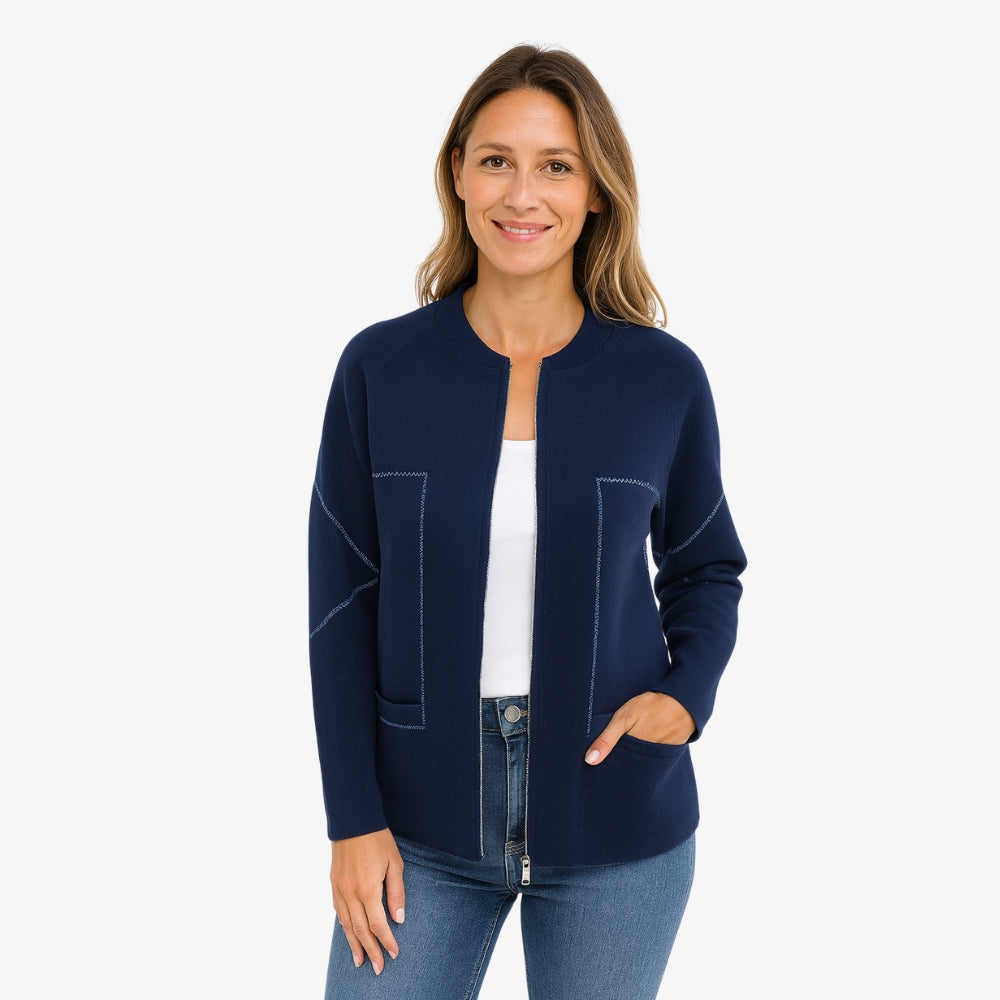 Levrae | Casual Jacket with Round Neck and Side Pockets