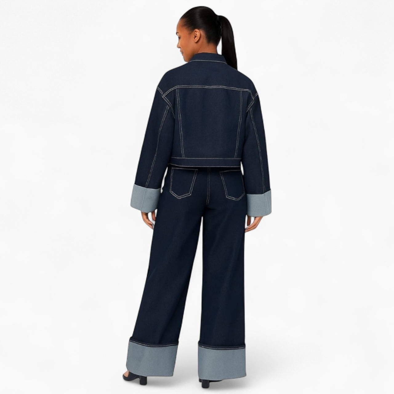 Levrae | Denim Jacket  Two-Piece Set