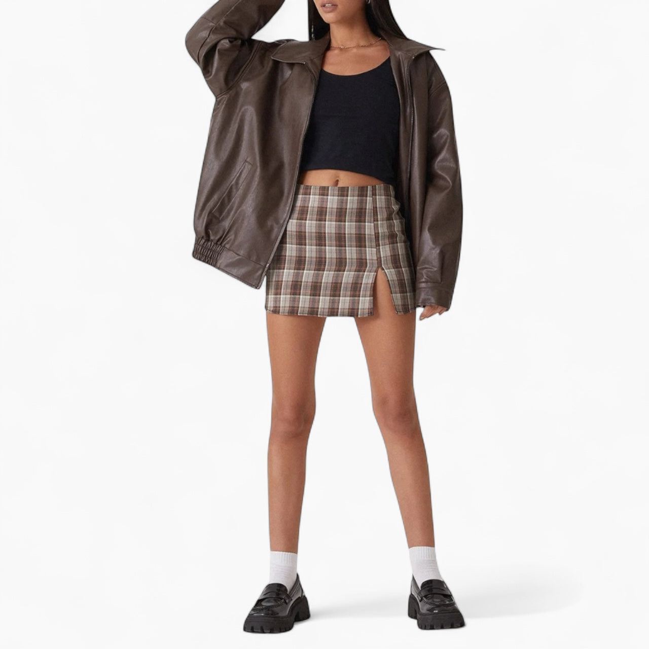 Levrae | Oversized Leather Bomber Jacket