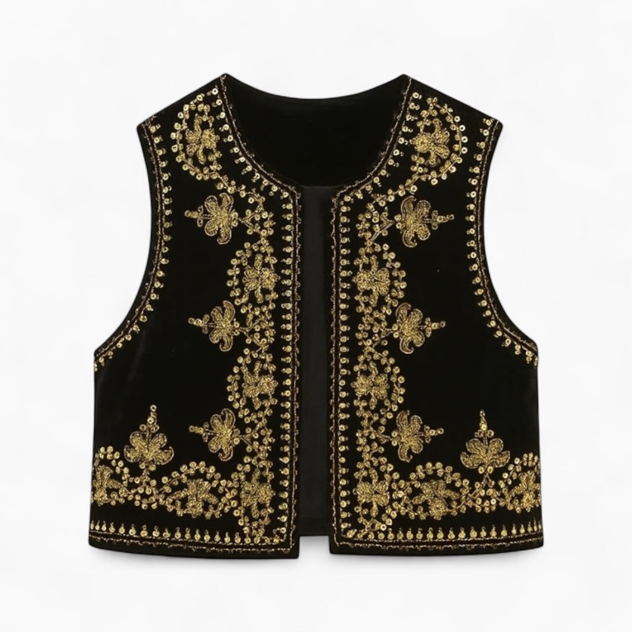 Levrae | Vintage Embroidered Open-Front Vest